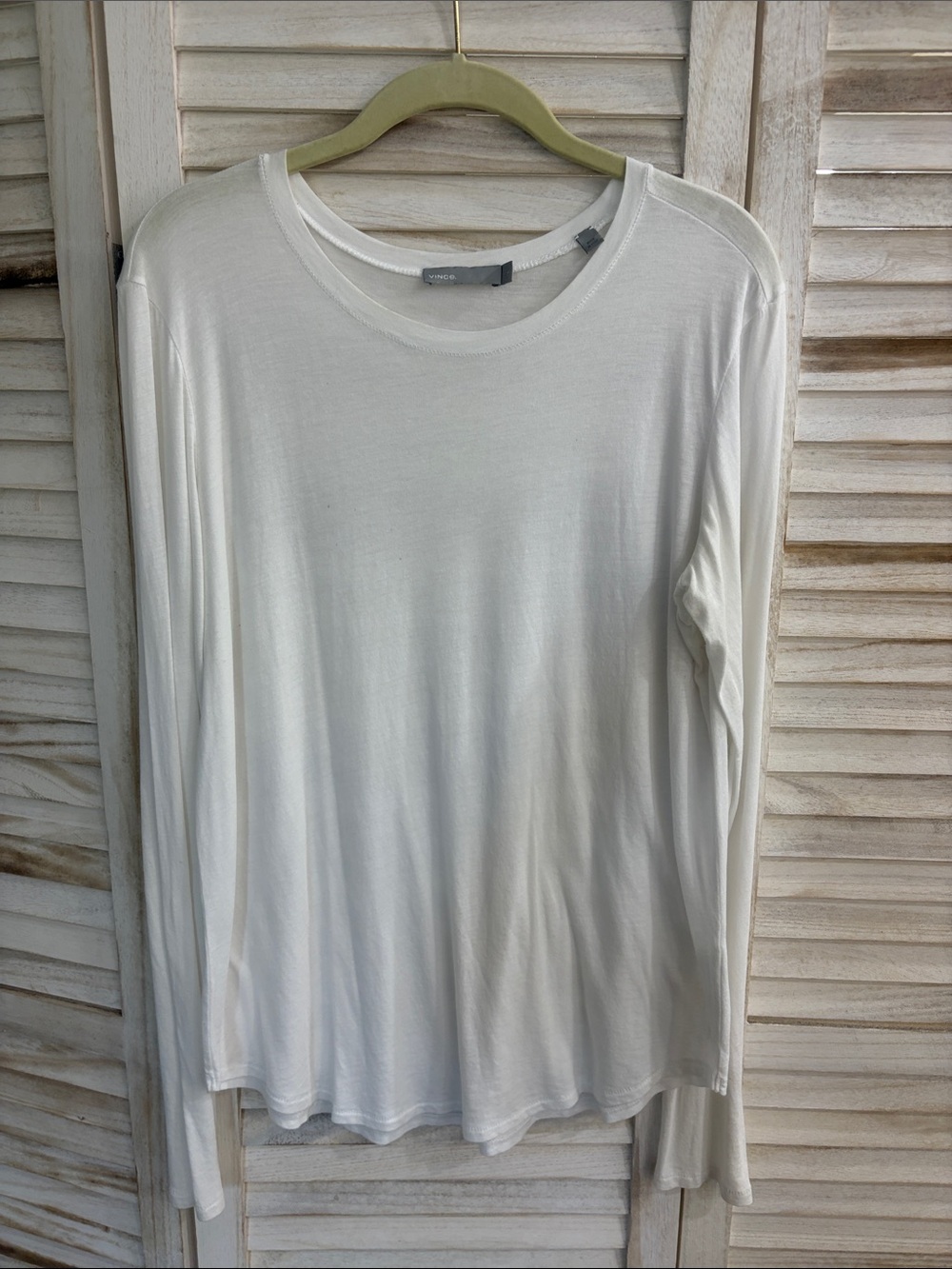 Vince Lightweight White Long-Sleeve Women's Top